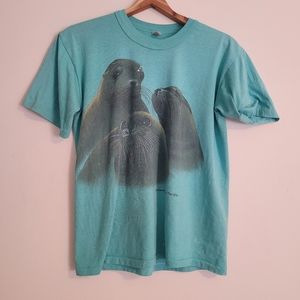 Vintage Sealion Tshirt Meme Trendy 90s Sealand of the Pacific